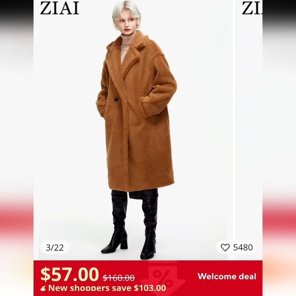ZIAI Teddy faux fur coat EU 42 - Picture 15 of 16